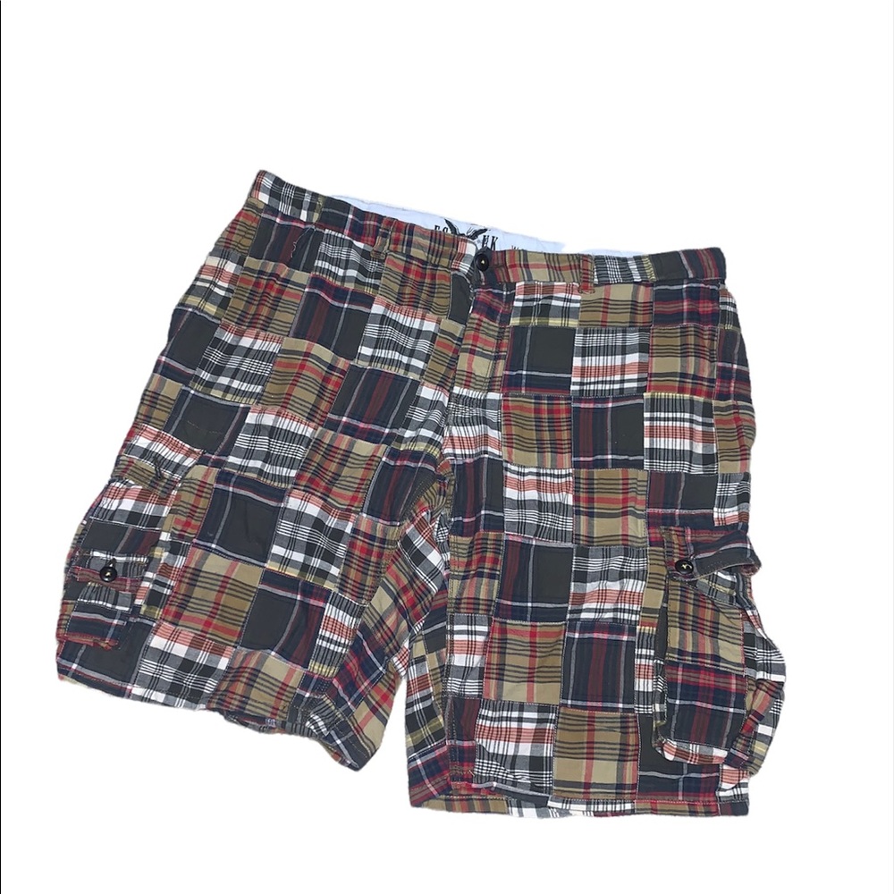 FCUK mens Shorts Plaid Cargo Shorts
